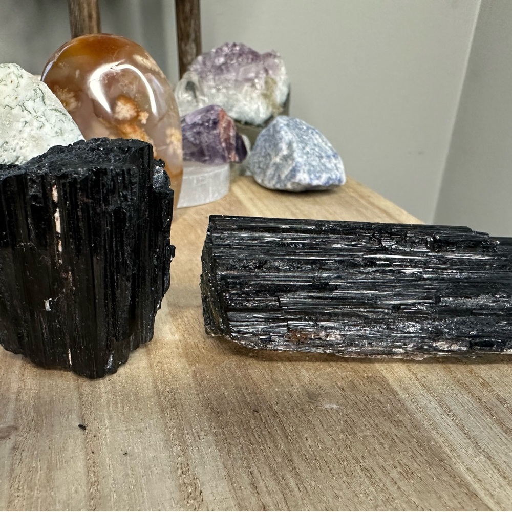Black Tourmaline Crystal.             1 stone.  Each sold separately